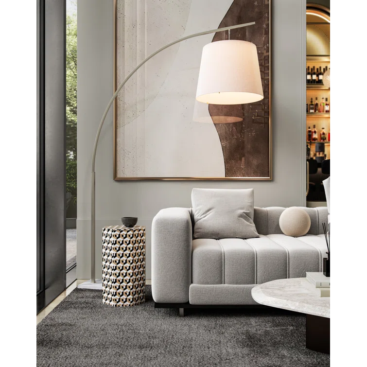 Wilson Floor Lamp - Brushed Nickel and Marble