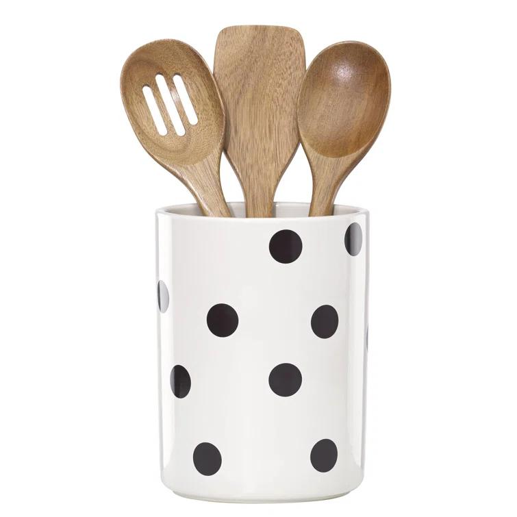 kate spade new york Kate Spade New York 4 Piece Cooking Utensil Set with Utensil Crock