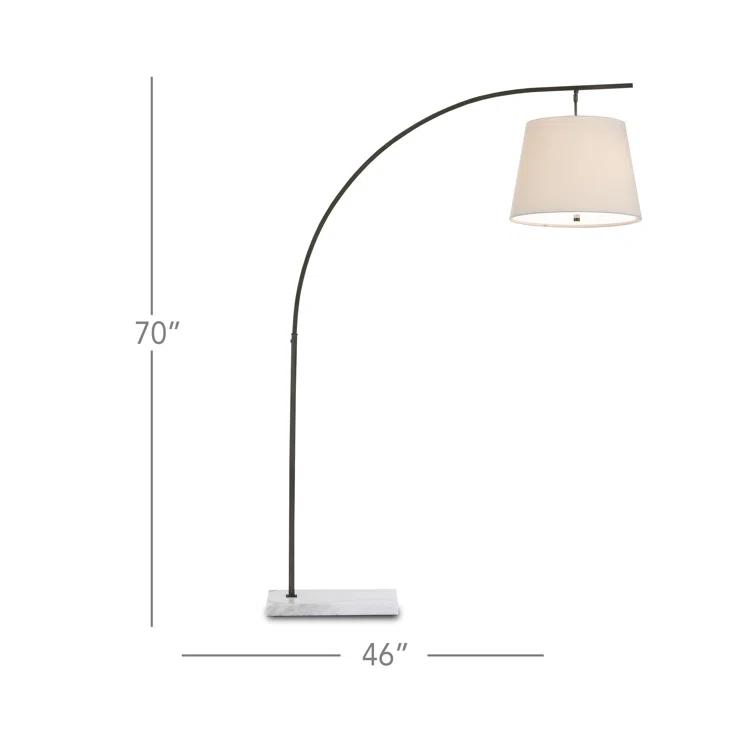 Adjustable Oil Rubbed Bronze Arc Floor Lamp with White Shade