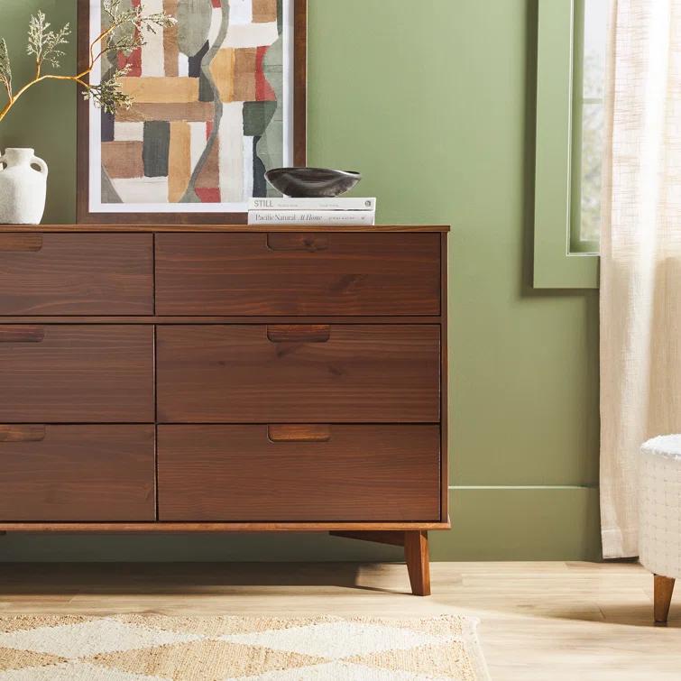 Yarber 6 Drawer Solid Wood Double Dresser