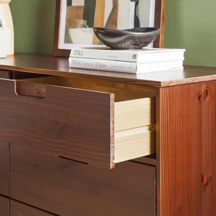 Yarber 6 Drawer Solid Wood Double Dresser