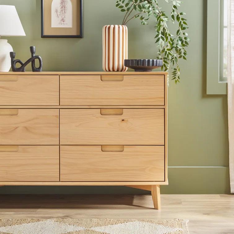 Yarber 6 Drawer Solid Wood Double Dresser