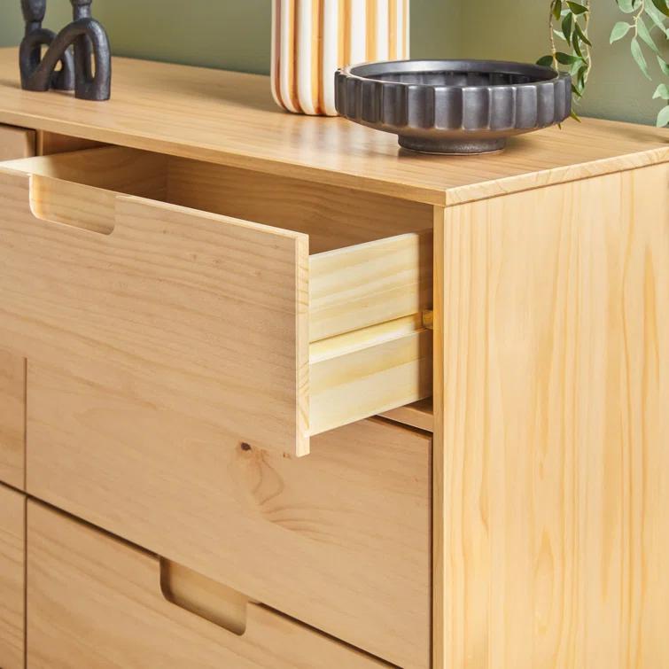 Yarber 6 Drawer Solid Wood Double Dresser