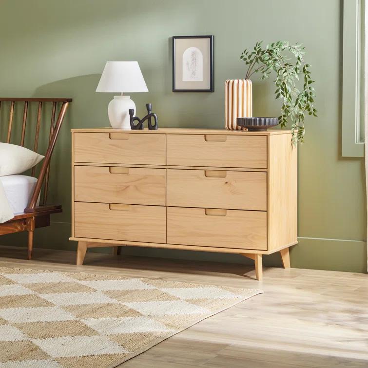 Yarber 6 Drawer Solid Wood Double Dresser