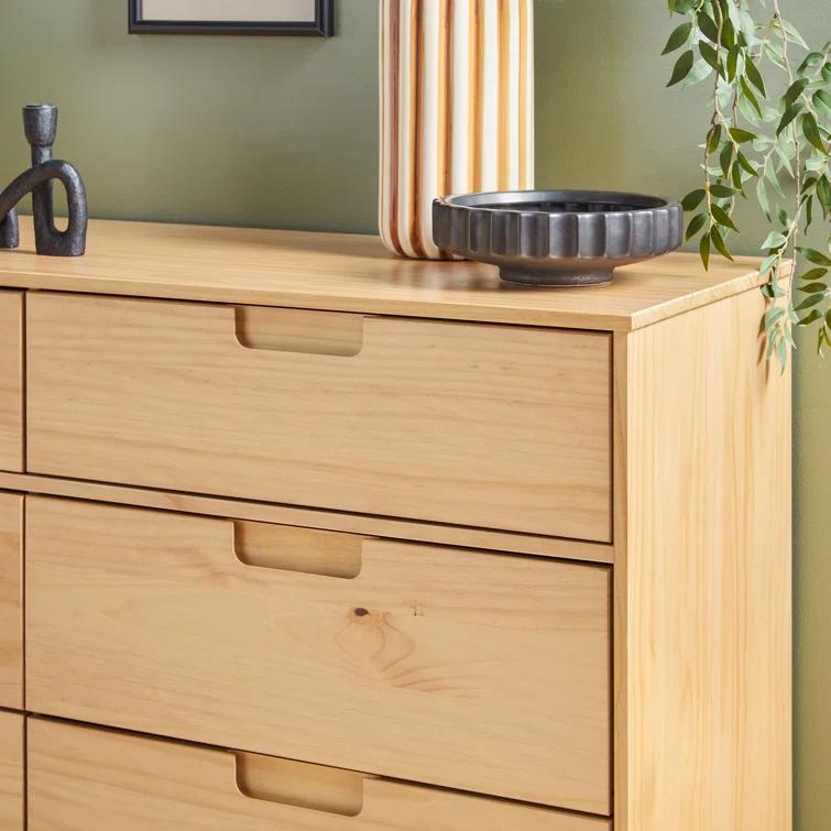 Yarber 6 Drawer Solid Wood Double Dresser
