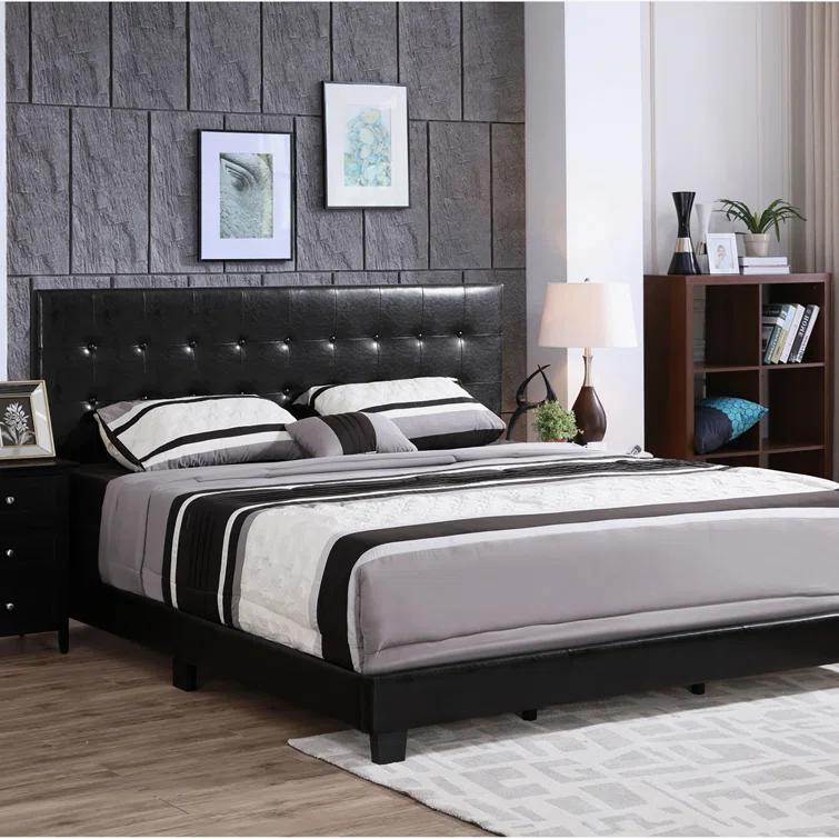 Eaton Vegan Leather Platform Bed