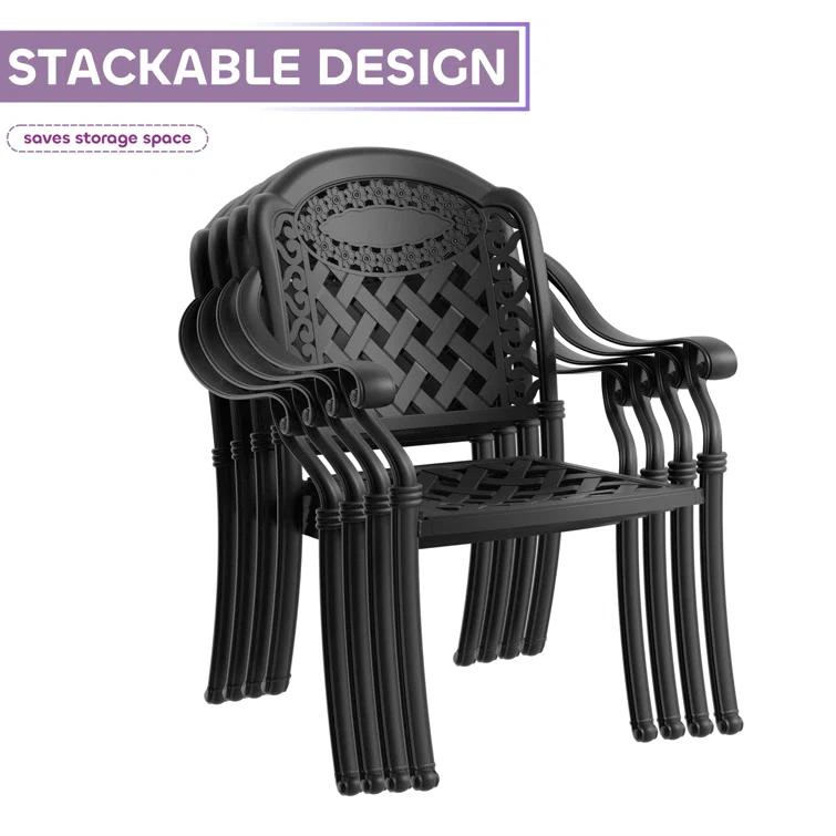 MIRROR FLY 58.27"L 34.65"W Rectangular Table Cast Aluminum Outdoor Dining Set with Umbrella Hole and Red Cushions