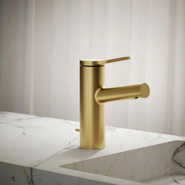 Kohler Elate Single-Handle Bathroom Faucet with Pop-Up Drain Assembly, One Hole Bathroom Sink Faucet, 1.2 gpm