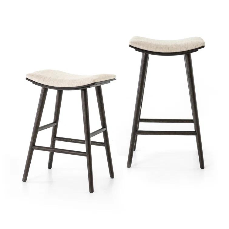 Oak Wood Saddle Bar & Counter Stools