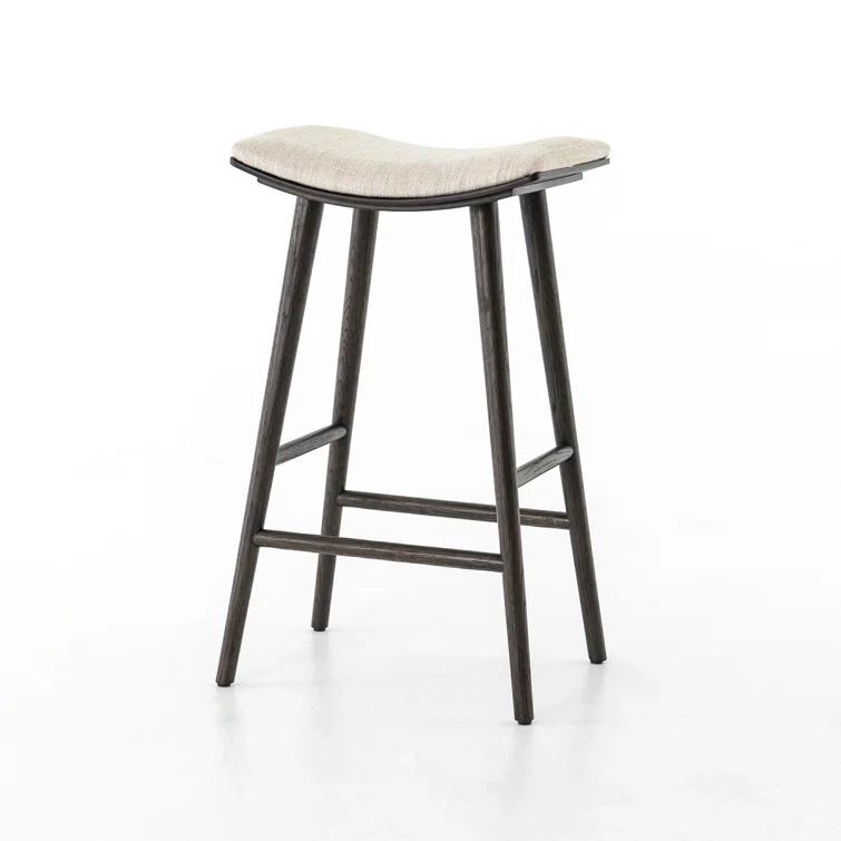 Oak Wood Saddle Bar & Counter Stools