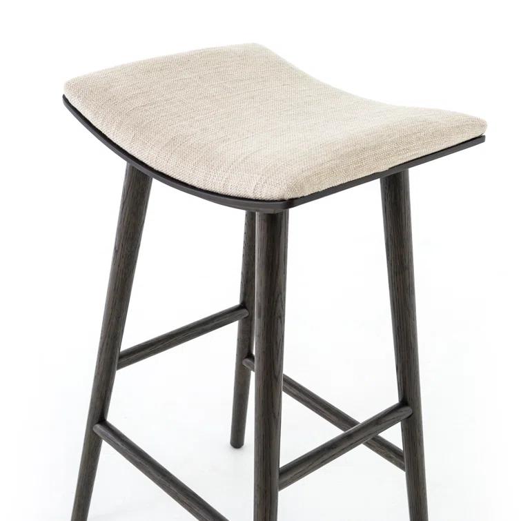 Oak Wood Saddle Bar & Counter Stools