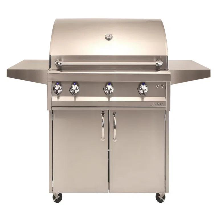 Artisan 32 Inch Freestanding Natural Gas Grill With Rotisserie