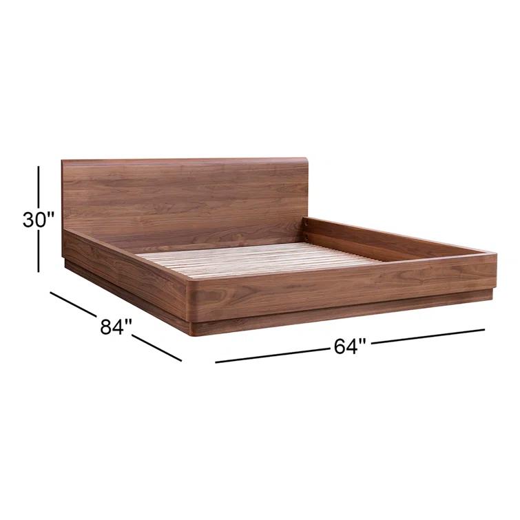 Rina Curved Oak Pedestal Bed