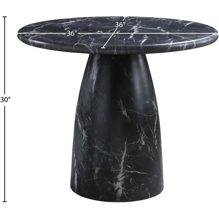 Meridian Furniture Cosenza Black 36" Indoor/Outdoor Concrete Dining Table