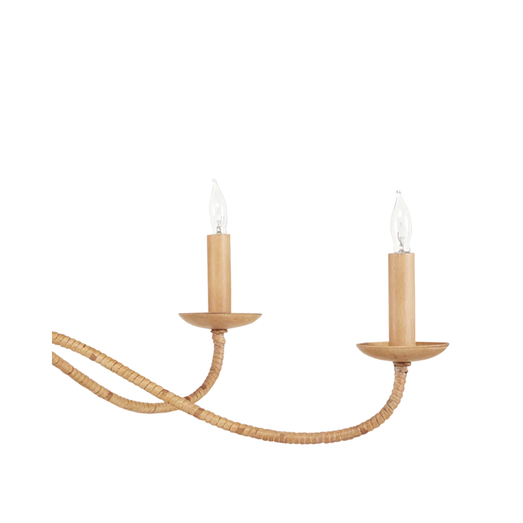 Saxon Natural Rattan 5-Light Candle Chandelier