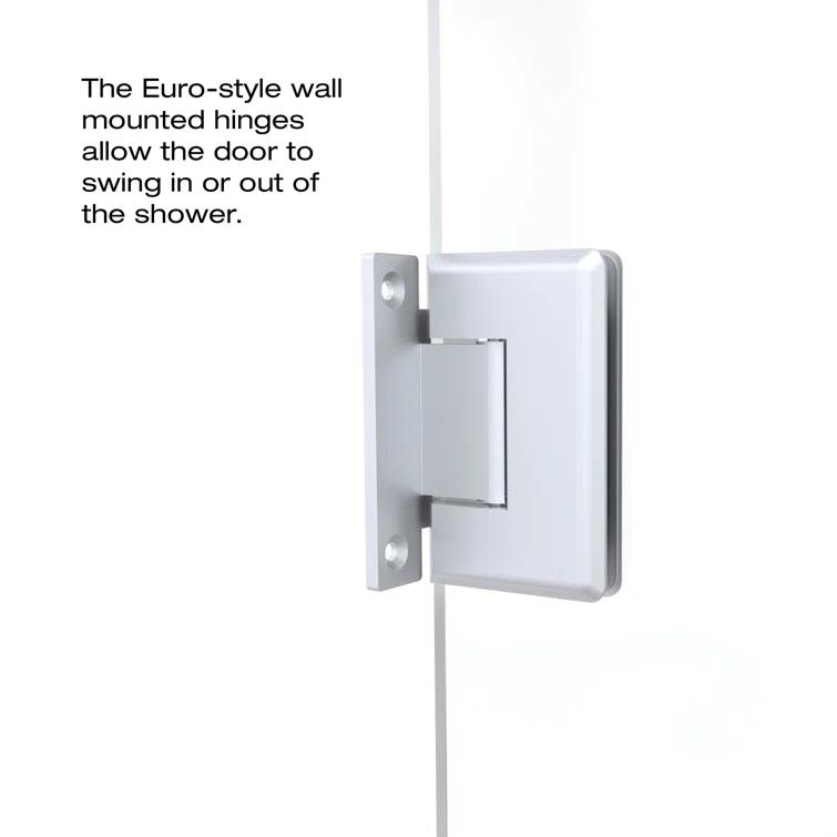 Celesta 58" W x 76" H Hinged Semi-Frameless Shower Door