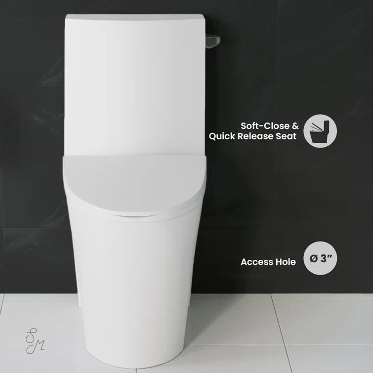 St. Tropez One Piece Elongated Toilet Dual Vortex Flush 1.6 GPF