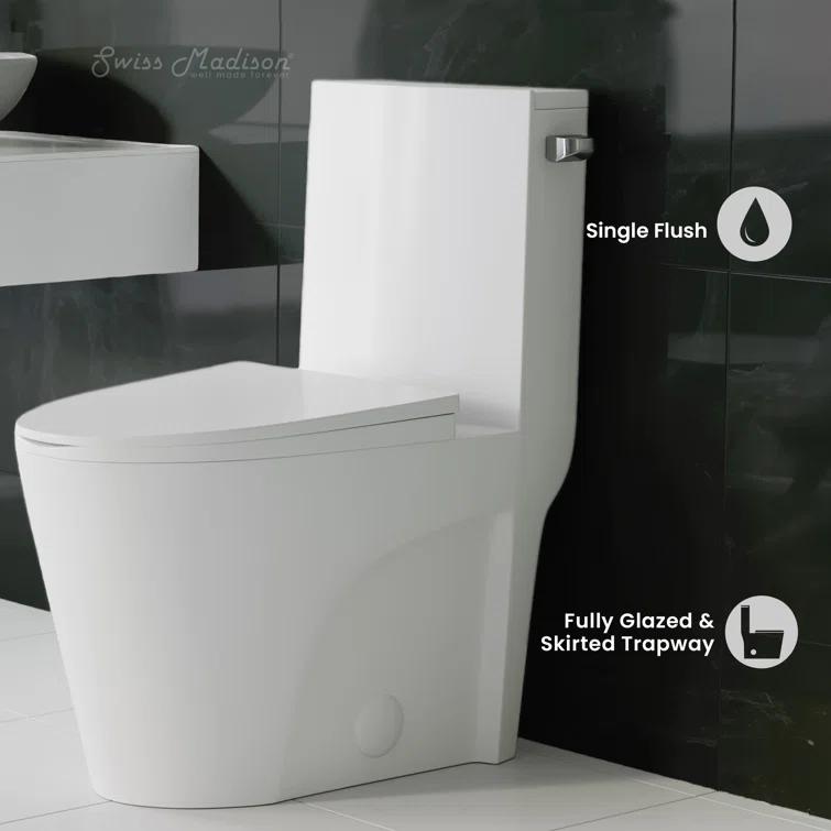 St. Tropez One Piece Elongated Toilet Dual Vortex Flush 1.6 GPF