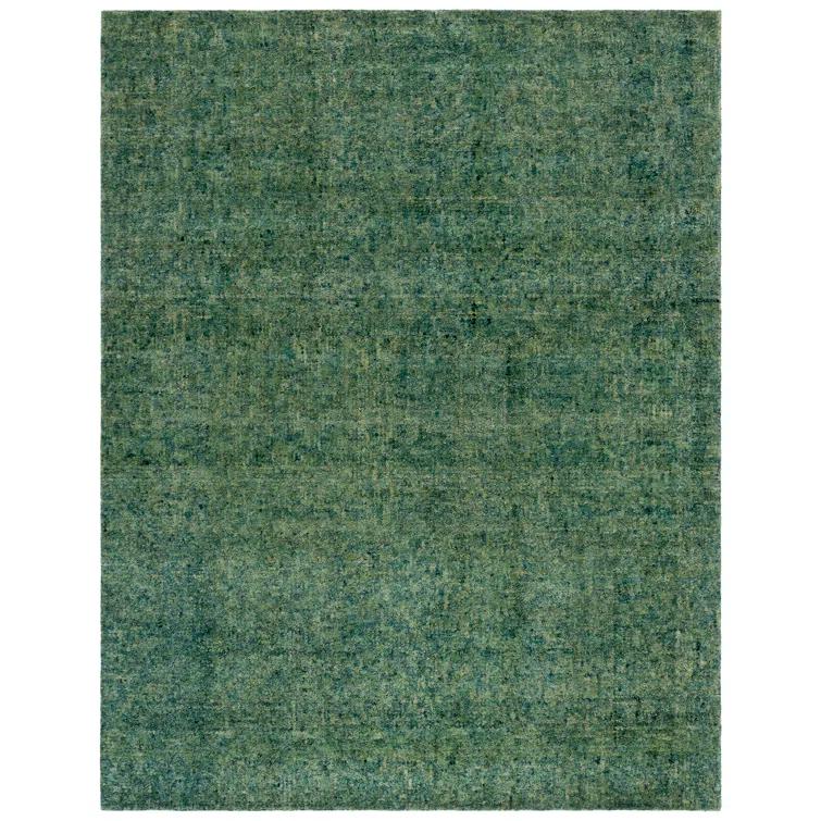 Handmade Green Wool and Synthetic 8' x 10' Area Rug