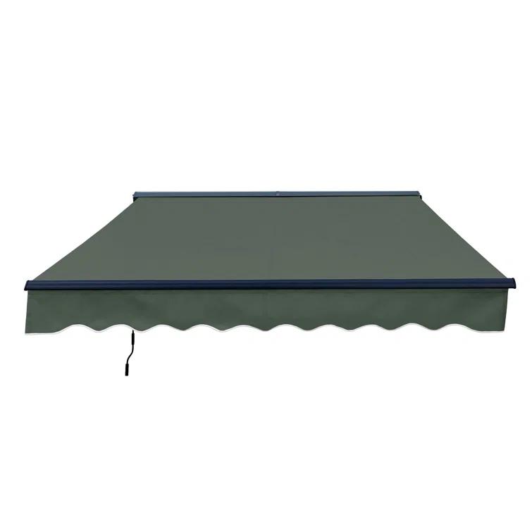 ALEKO Motorized Retractable Patio Awning- Black Frame