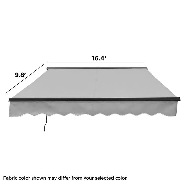 Motorized Retractable White Frame Patio Awning