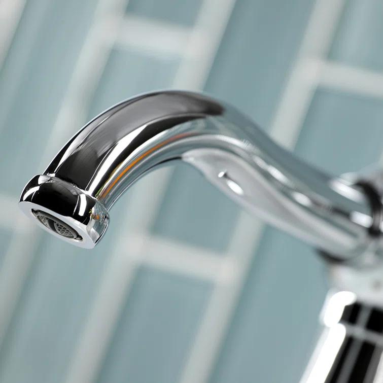 Kingston Brass Belknap Single-Handle 1-Hole Deck Mount Bathroom Faucet with Push Pop-Up and Deck Plate