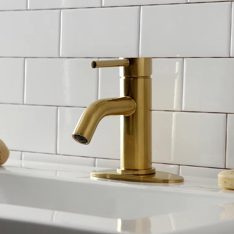 Kingston Brass Concord Single-Handle 1-Hole Deck Mount Bathroom Faucet with Push Pop-Up