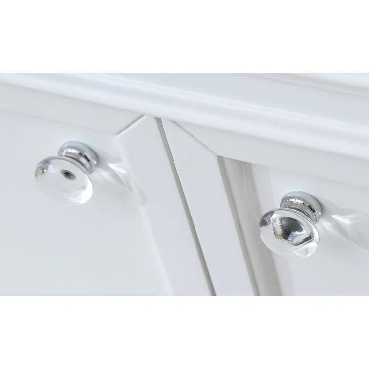 Water Creation Derby 60" Wood Double Bathroom Vanity in Pure White & Chrome