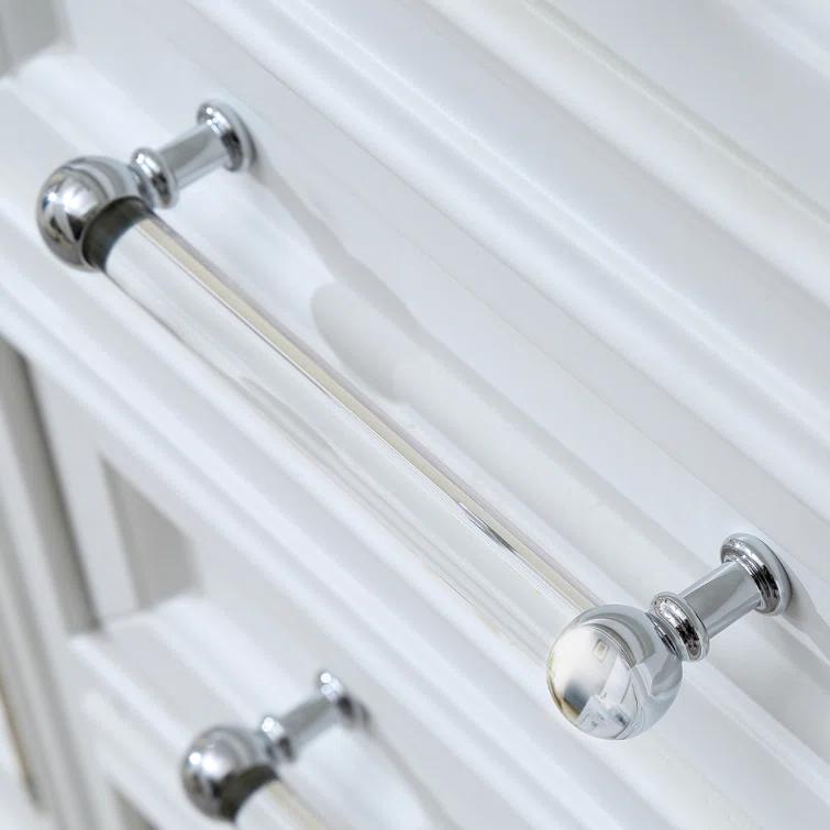 Water Creation Derby 60" Wood Double Bathroom Vanity in Pure White & Chrome