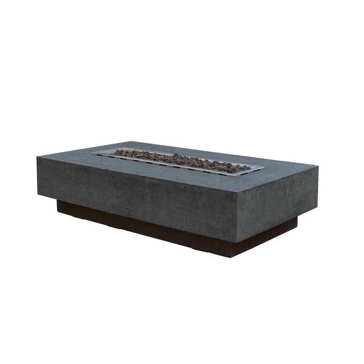 Gray Gas Free-Standing Fire Pit Table with Lava Rocks