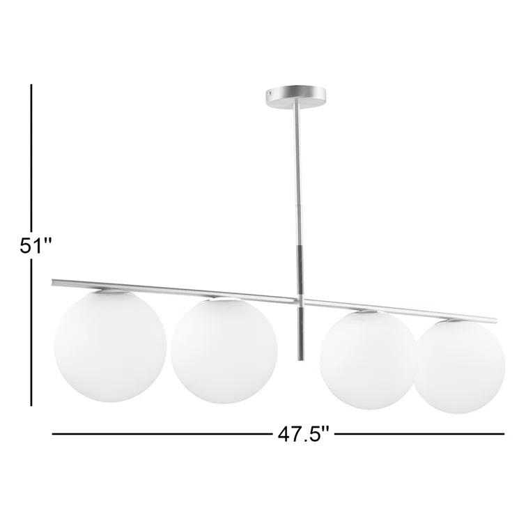 Drake 4 Light Glass Steel Dimmable Pendant