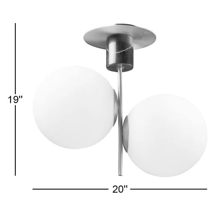 Drake 2 Light Glass Semi Flush Mount