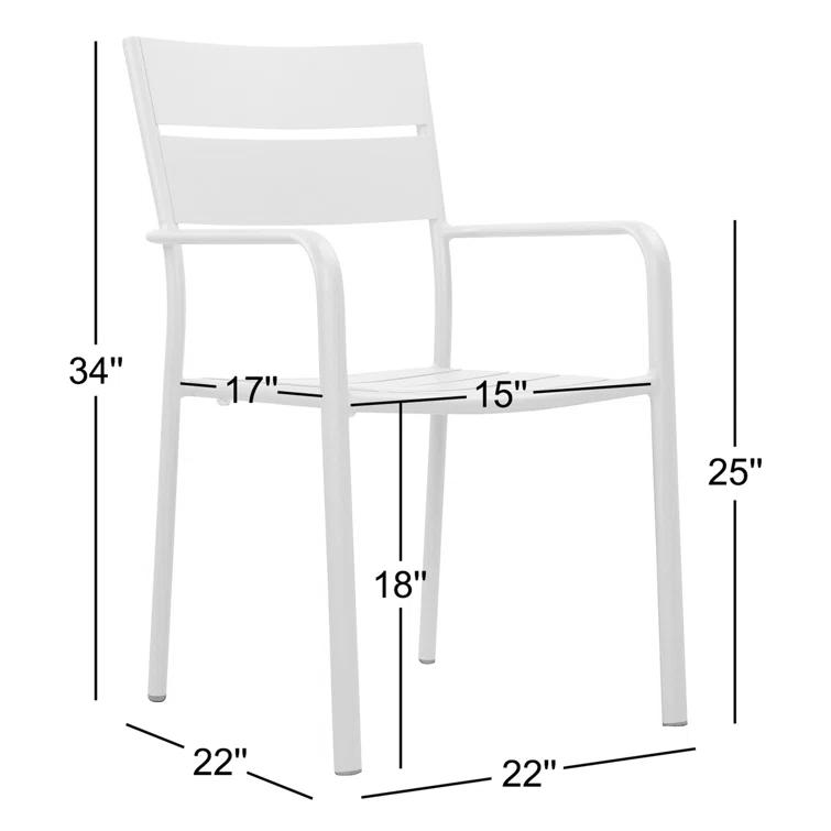 Bette Powder Coated Aluminum Outdoor Stacking Dining Armchair