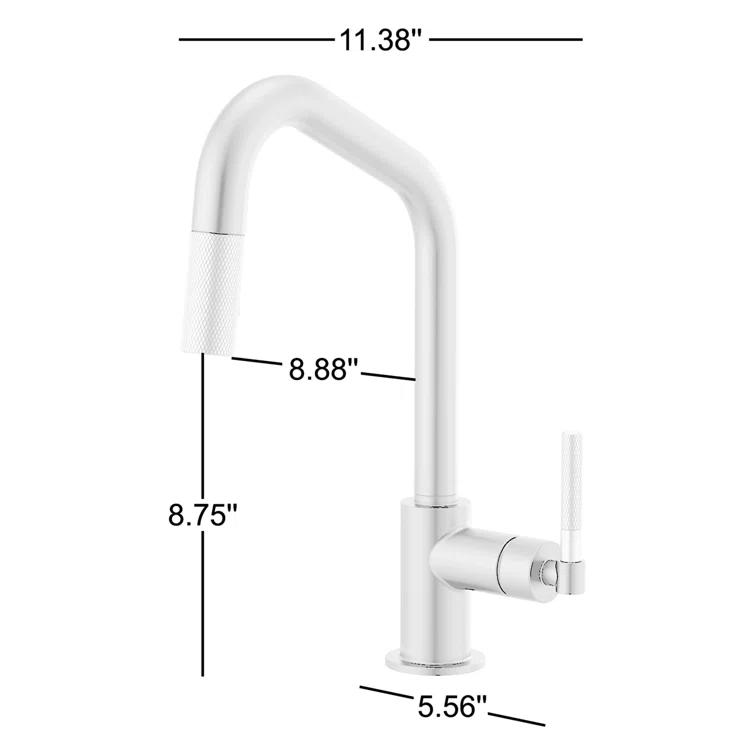 Modern Nickel Pull-Out Spray Kitchen Faucet in Stainless Steel