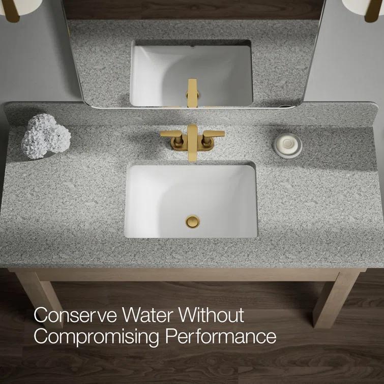 Kohler Hint Centerset 4 inch Bathroom Faucet with Pop-Up Drain Assembly, 2-Handle Bathroom Sink Faucet, 1.2 gpm