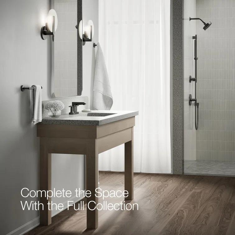 Kohler Hint Centerset 4 inch Bathroom Faucet with Pop-Up Drain Assembly, 2-Handle Bathroom Sink Faucet, 1.2 gpm