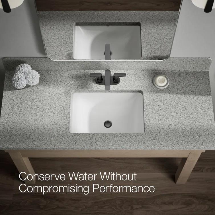 Kohler Hint Centerset 4 inch Bathroom Faucet with Pop-Up Drain Assembly, 2-Handle Bathroom Sink Faucet, 1.2 gpm