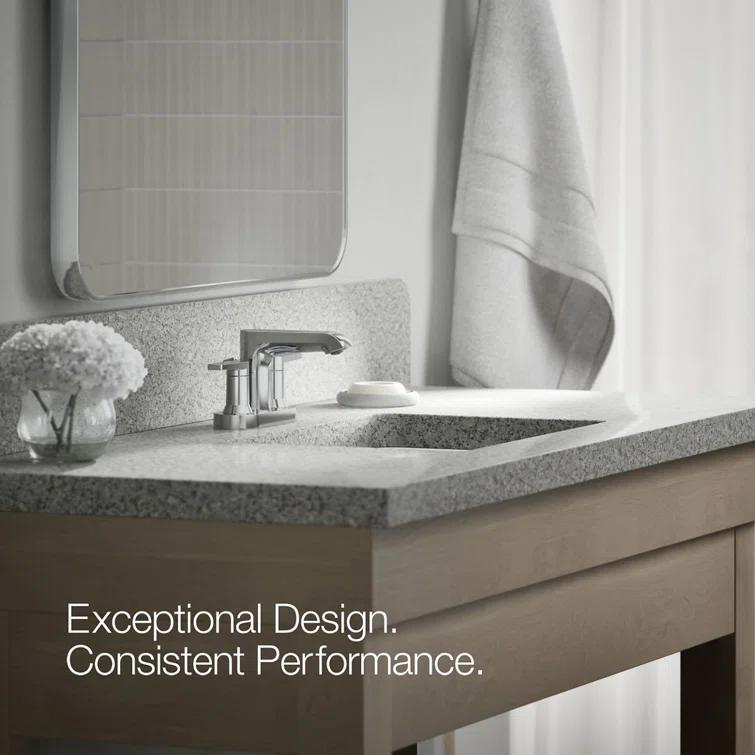 Kohler Hint Centerset 4 inch Bathroom Faucet with Pop-Up Drain Assembly, 2-Handle Bathroom Sink Faucet, 1.2 gpm