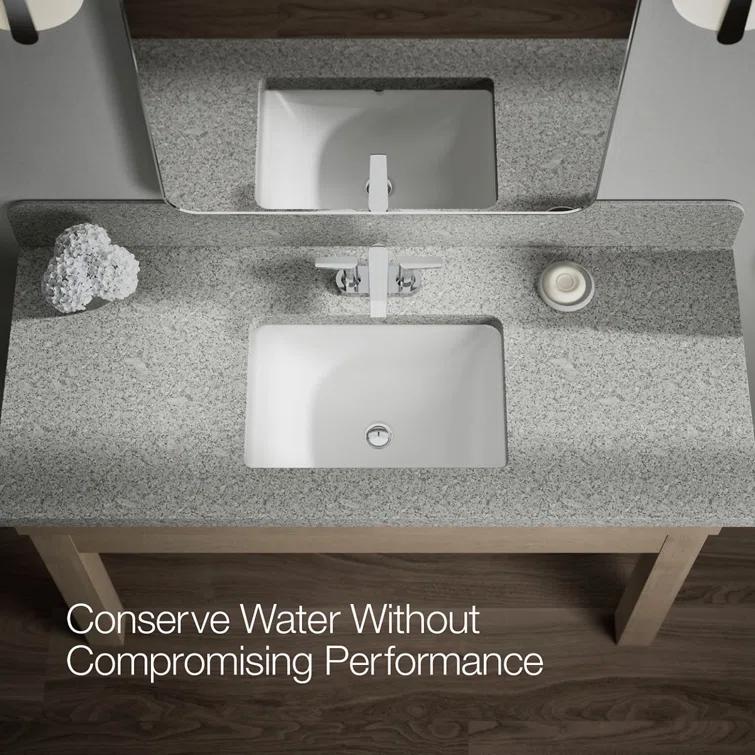 Kohler Hint Centerset 4 inch Bathroom Faucet with Pop-Up Drain Assembly, 2-Handle Bathroom Sink Faucet, 1.2 gpm