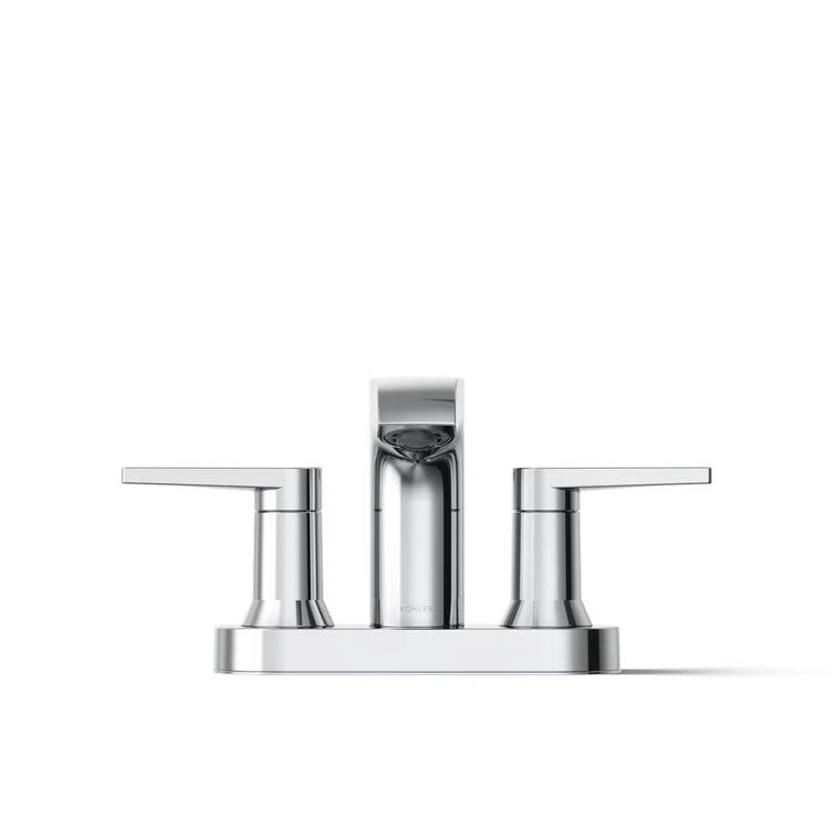 Kohler Hint Centerset 4 inch Bathroom Faucet with Pop-Up Drain Assembly, 2-Handle Bathroom Sink Faucet, 1.2 gpm