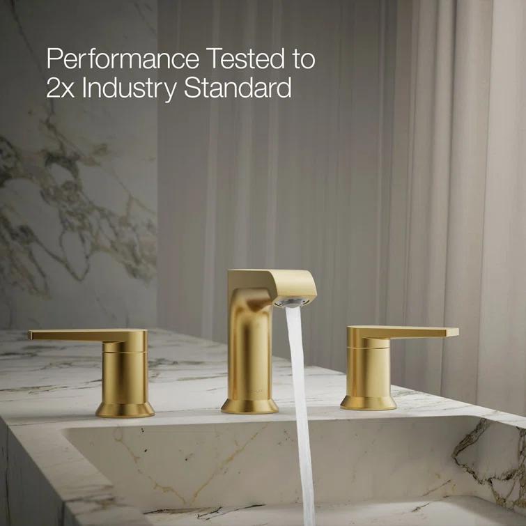 Kohler ® Hint ® Widespread Brushed Moderne Brass Bathroom Sink Faucet