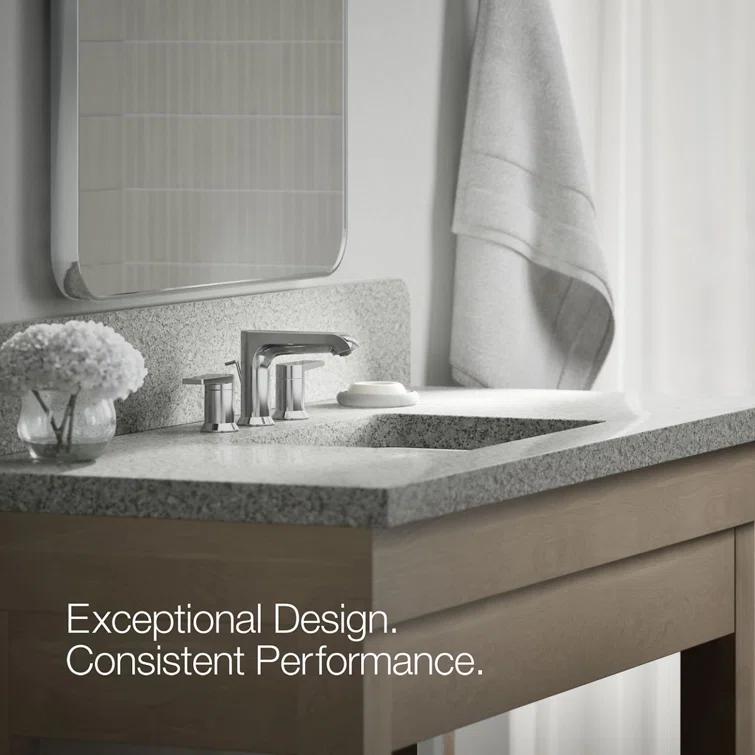Kohler Hint Widespread Bathroom Faucet with Pop-Up Drain Assembly, 3 Hole 2-Handle Bathroom Sink Faucet, 1.2 gpm