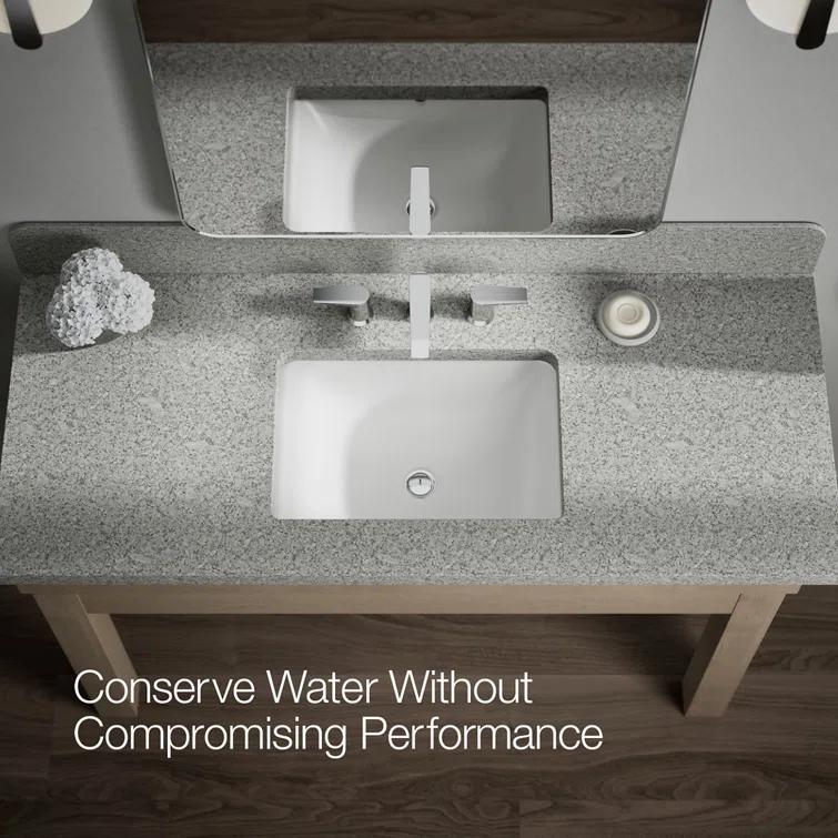 Kohler Hint Widespread Bathroom Faucet with Pop-Up Drain Assembly, 3 Hole 2-Handle Bathroom Sink Faucet, 1.2 gpm