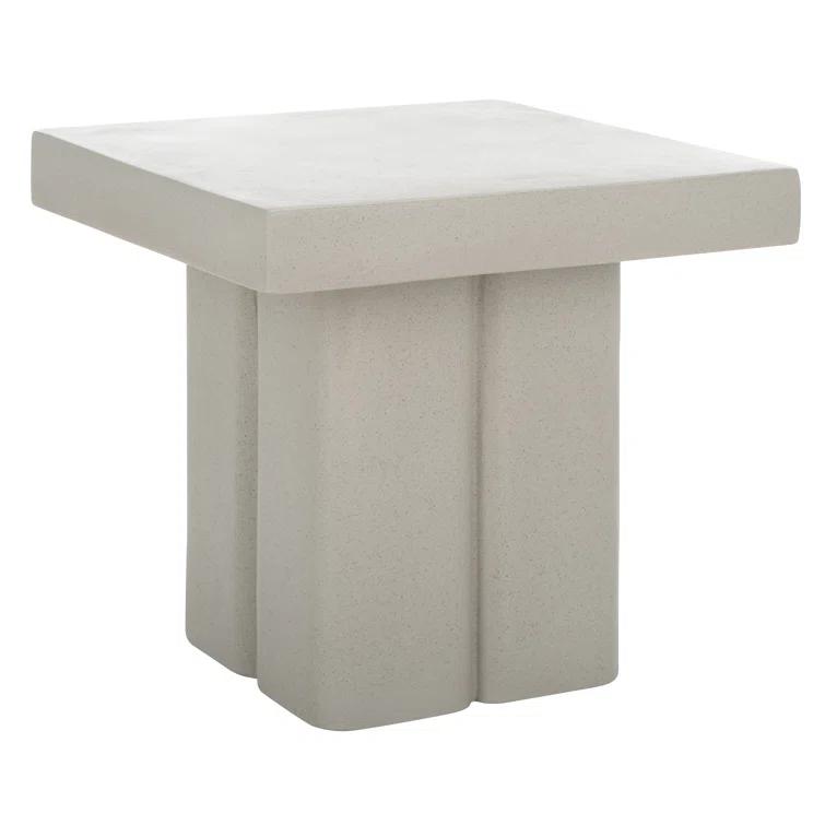 Terracotta Magnesium Oxide Square Block Accent Table