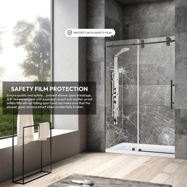 48-52” W x 78” H Sliding Frameless Shower Door