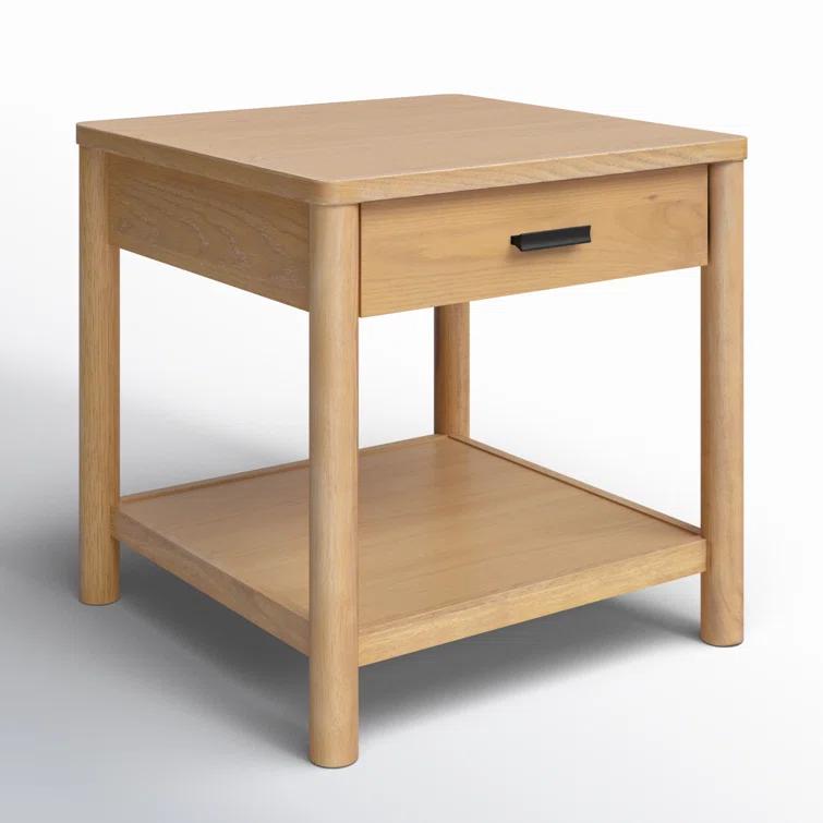 Safavieh Jaylessa Solid Wood 1 Drawer End Table in Natural