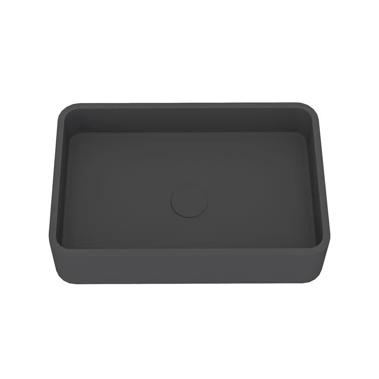 CASAINC Maple 12.79'' Concrete Rectangular Bathroom Sink