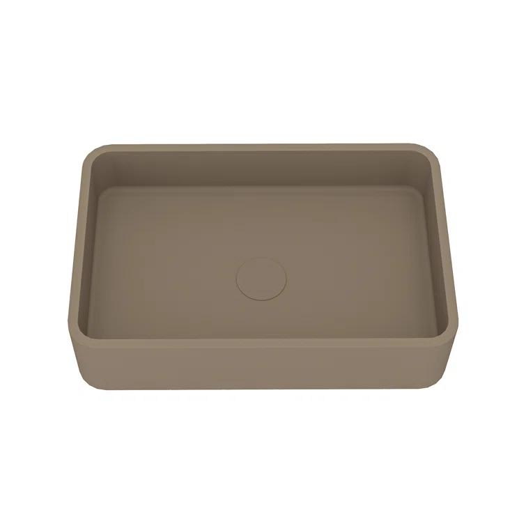 CASAINC Maple 12.79'' Concrete Rectangular Bathroom Sink