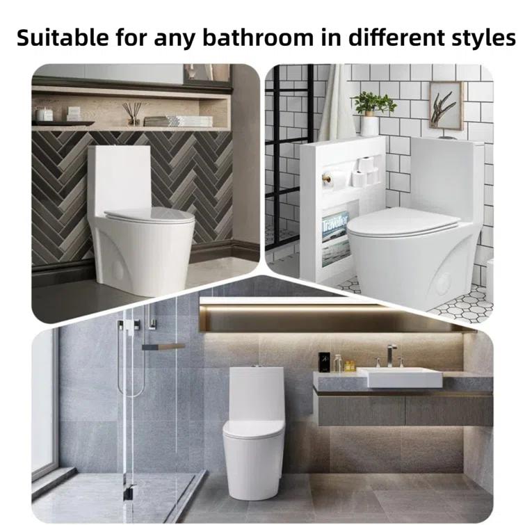 Momei 1.6 GPF Dual-Flush Toilet Modern Elongated One-Piece Toilet (Seat Included)