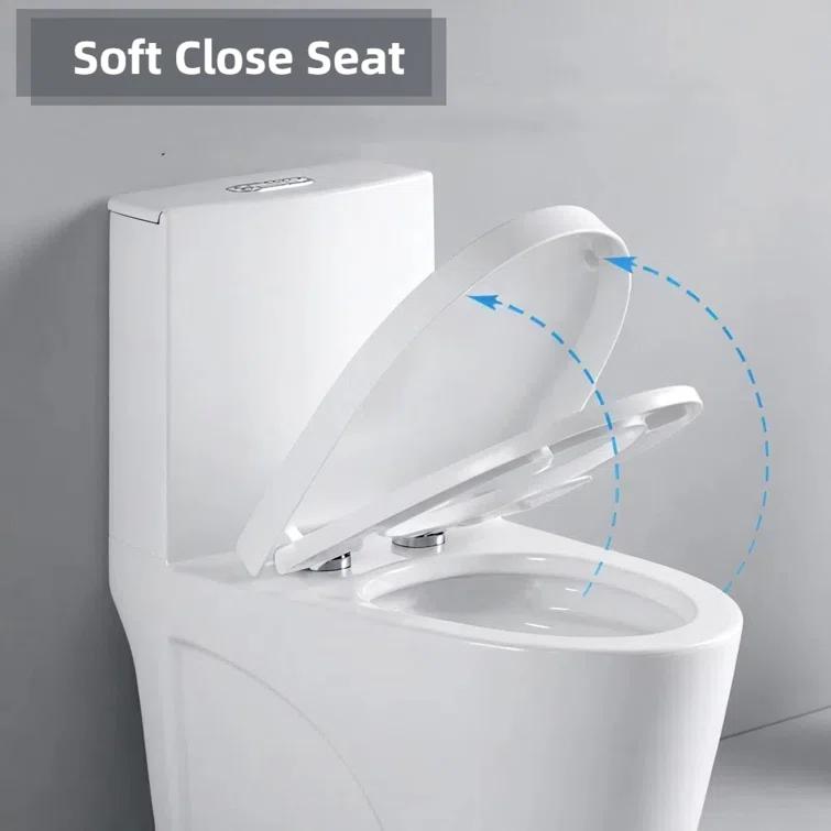Momei 1.6 GPF Dual-Flush Toilet Modern Elongated One-Piece Toilet (Seat Included)